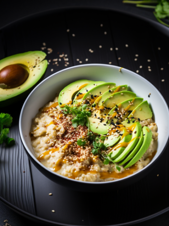 Oatmeal-with-advacato-Chiken-broth