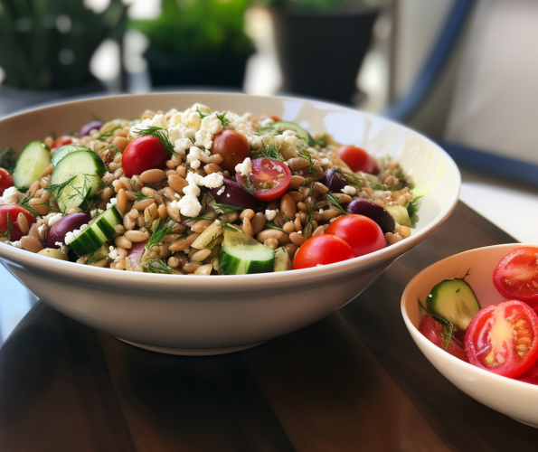 Medoteranian Farro Salad Healthy Carbs