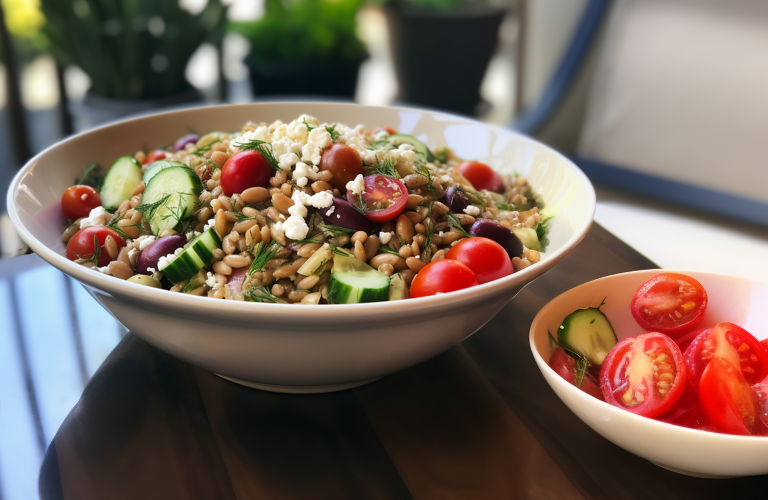 Medoteranian Farro Salad Healthy Carbs